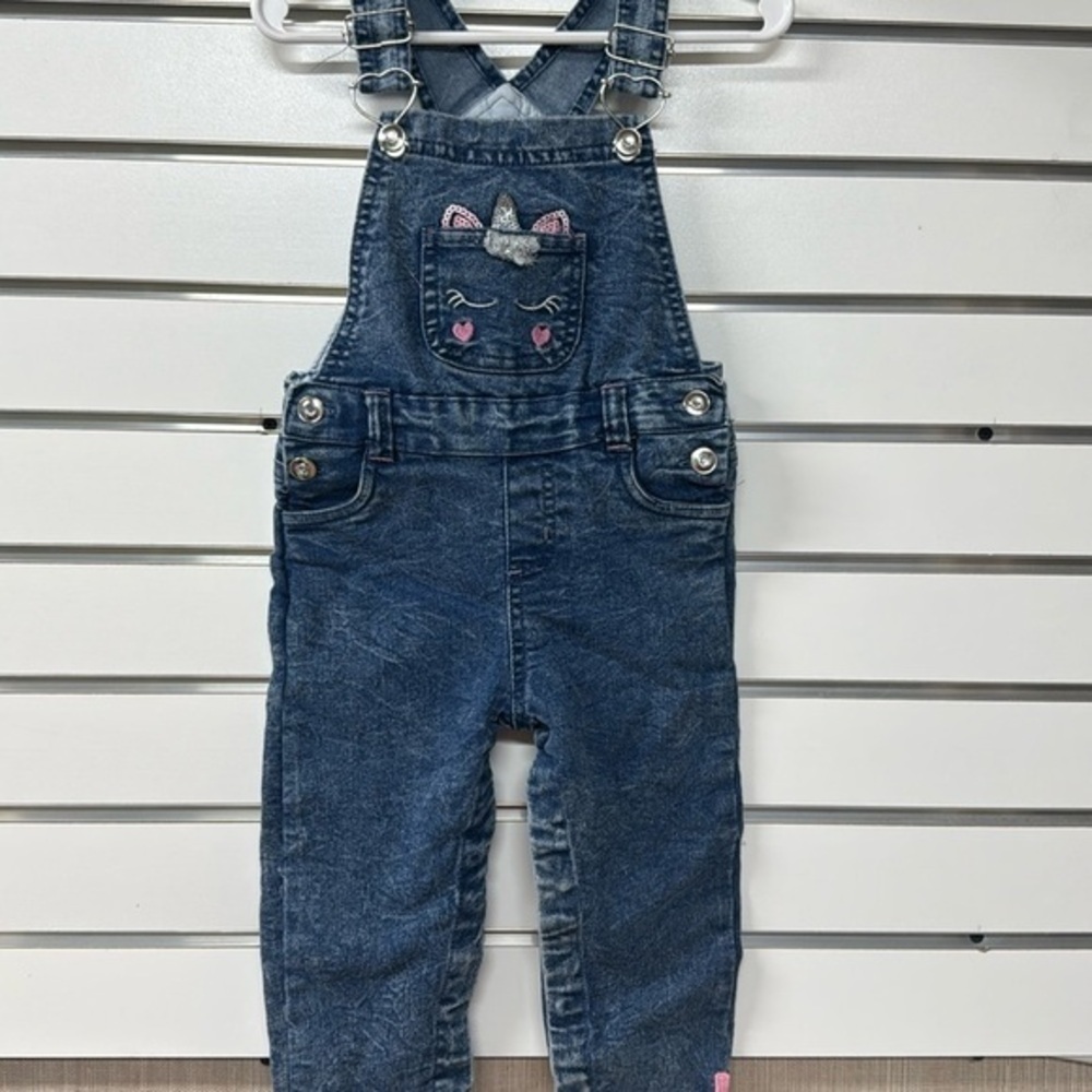 Unicorn denim‎ jean bib overalls size 24 months